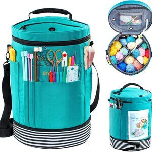 New Expandable Yarn Storage Organizer, Crochet Bag & Yarn Tote with Zipper Closu